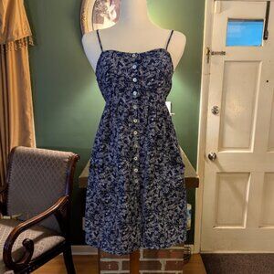 Jex XS Blue White Spaghetti Strap Dress